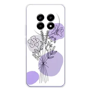 Силиконовый чехол с принтом в цветах на Realme 13 Pro (Букет фиолетовая абстракция)