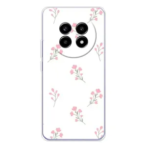 Чехол с розовым рисунком для Realme 13 Pro (Розовые цветы)