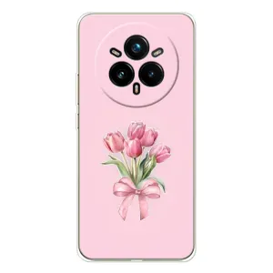 Чехол с розовым рисунком для Realme 14 Pro 5G (Букет цветов)