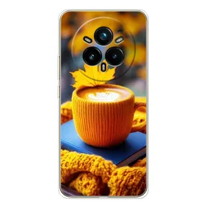 Чехол с уникальным дизайном «Осень с кофе» для Realme 14 Pro 5G (Кофе на желтом пледе)