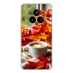 Чехол с уникальным дизайном «Осень с кофе» для Realme 14 Pro 5G (Кофе и листья)