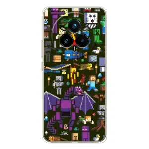 Чехол Майнкрафт на Realme 14 Pro 5G (AlphaPrint) Minecraft (Коллаж Майнкрафт)