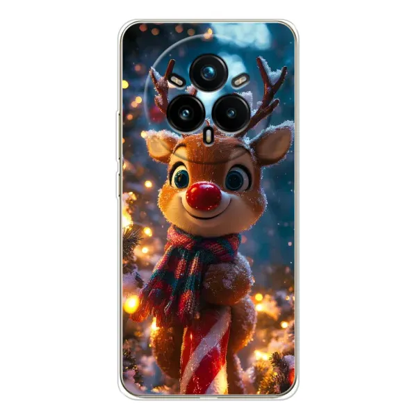 Чехол с принтом «Олень с шарфом» для Realme 14 Pro 5G