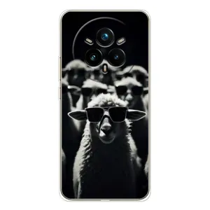 Чехол с принтом стильные животные для Реалми 14 Про 5G (Овечка в очках)