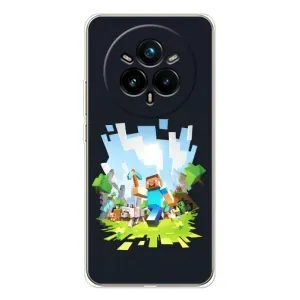 Чехол Майнкрафт на Realme 14 Pro 5G (AlphaPrint) Minecraft (персонажи Minecraft)