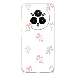 Чехол с розовым рисунком для Realme 14 Pro 5G (Розовые цветы)