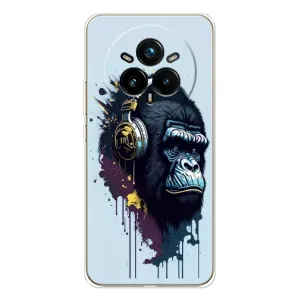 Чохол з Мавпами Realme 14 Pro Plus - (AlphaPrint) (Горила в навушниках)