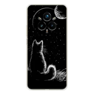 Чохол з принтом для Realme 14 Pro Plus (AlphaPrint) Модні коти (Котик і місяць)