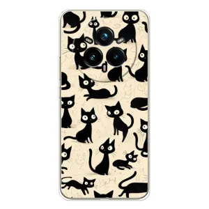 Чехол с рисунком кот на Realme 14 Pro (Черные коты)