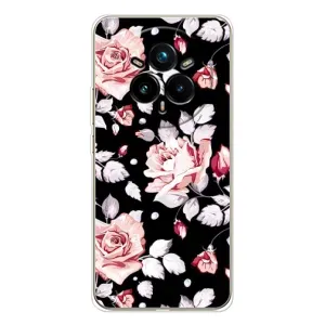 Чехлы с Цветами для Realme 14 Pro (VPrint) (Цветочки на черном)