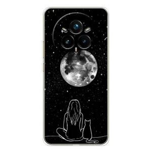 Чехол с рисунком кот на Realme 14 Pro (Девушка с котом)