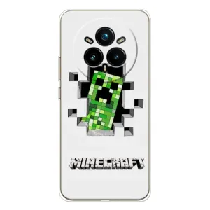 Чехол Майнкрафт на Realme 14 Pro (AlphaPrint) Minecraft (крипер Майнкрафт)