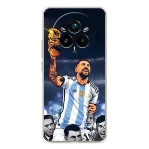 Чехлы для Realme 14 Pro (Leo чемпион) (AlphaPrint) (Месси с кубком)
