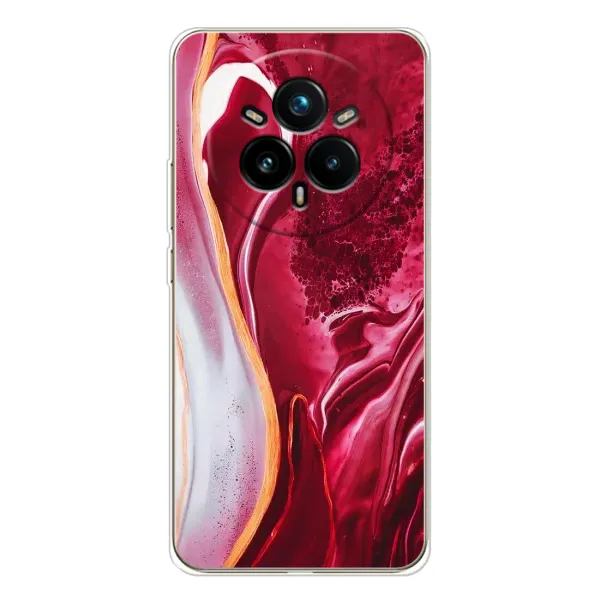 Чехол с принтом «Мрамор красный» для Realme 14 Pro 5G