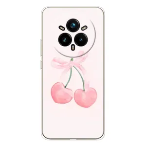 Чехол с розовым рисунком для Realme 14 Pro (Розовые вишни)