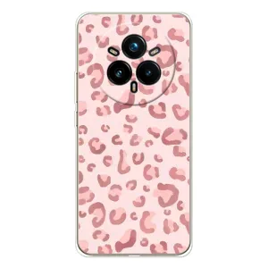 Чехол с розовым рисунком для Realme 14 Pro (Розовый леопард)