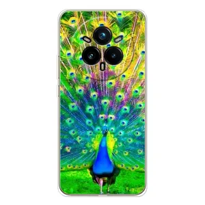 Чехол с птицами на Realme 14 Pro (VPrint) (Яркий Павлин)