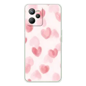 Чехол с розовым рисунком для Realme 14 (Розовые сердечки)