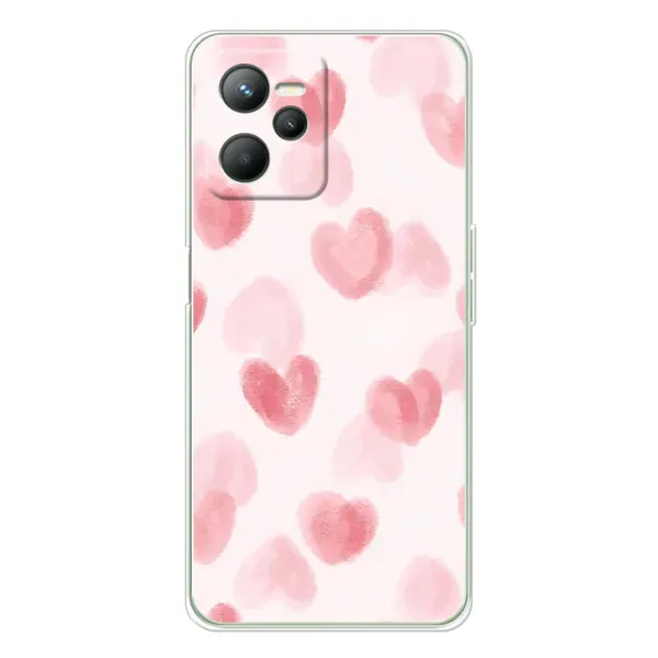 Чехол с принтом «Розовые сердечки» для Realme 14
