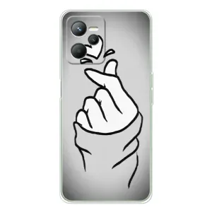 Чехол с принтом для Realme 14 (AlphaPrint - Знак сердечка) (Значок Love)