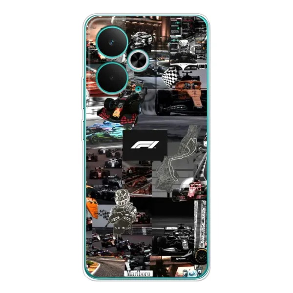 Чохол з принтом «Гоночний колаж Ф1» для Realme 14T