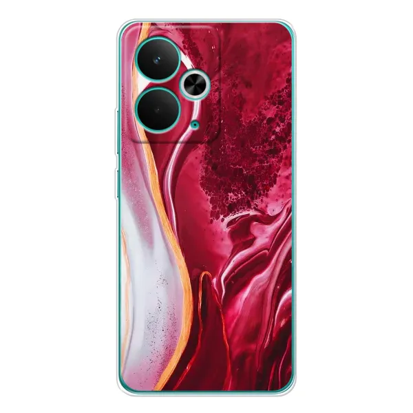 Чохол з принтом «Мрамор червоний» для Realme 14T
