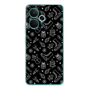 Новогодние, Праздничные Чехлы для Realme 14T - 2024 год (Новогодний фон)