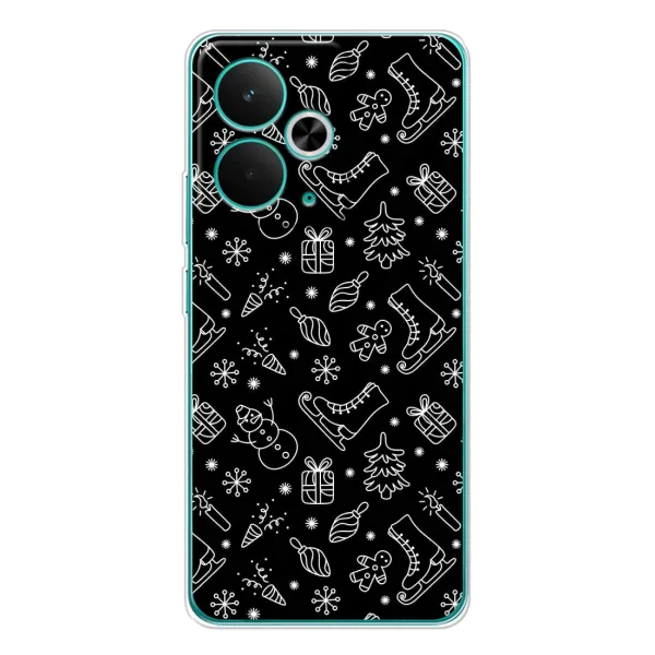 Чехол с принтом «Новогодний фон» для Realme 14T