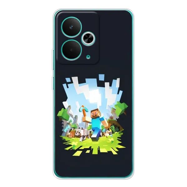 Чохол з принтом «персонажі Minecraft» для Realme 14T