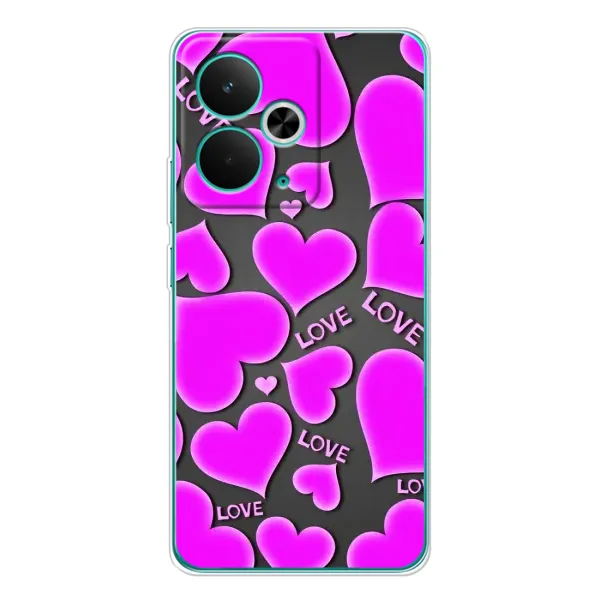 Чохол з принтом «Pink hearts» для Realme 14T Чохол з принтом «Pink hearts» для Realme 14T