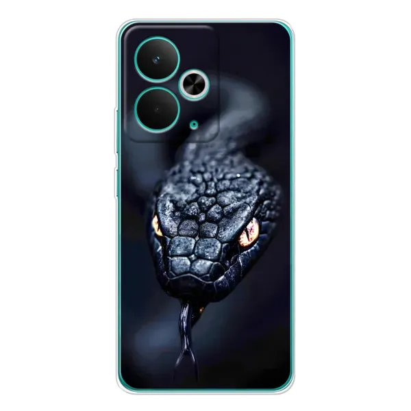Чехол с принтом «Черная змея» для Realme 14T