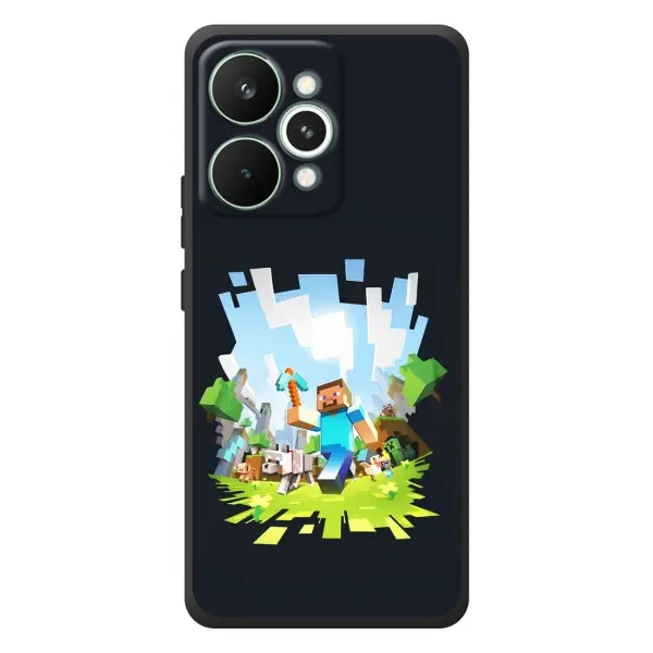 Чохол з принтом «персонажі Minecraft» для Realme 15 Pro