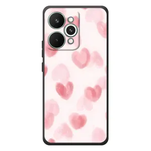 Чехол с розовым рисунком для RealMe 15 Pro (Розовые сердечки)