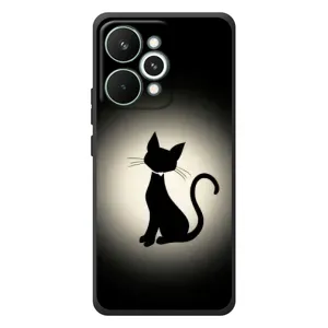 Чехол с принтом для RealMe 15 Pro (AlphaPrint) Модные коты (Силуэт котика)