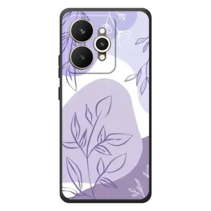 Силконовий чохол з принтом в квітах на Realme 15 (Фіолетове листя абстракція)