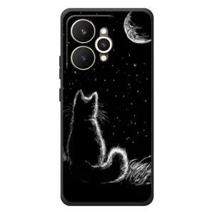 Чохол з принтом для Realme 15 (AlphaPrint) Модні коти (Котик і місяць)