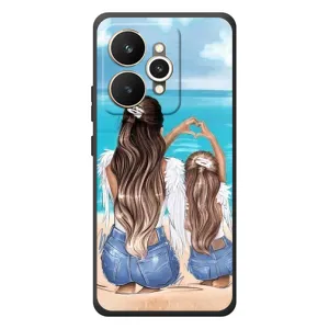 Чехол с печатью для Realme 15 - (Мама с ребенком) (AlphaPrint) (Мама с доченькой)