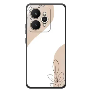 Силконовий чохол з принтом в квітах на Realme 15 (Нюдова гілочка абстракція)
