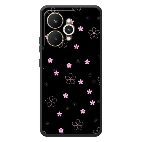 Чехол с принтом «Розовые цветы на черном» для Realme 15