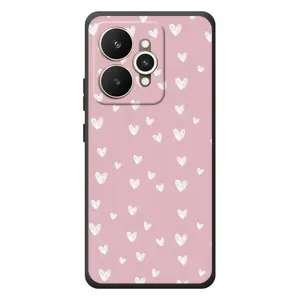Чохол з розовим принтом для Realme 15 (Сердечки на рожевому)