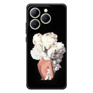 Чехлы (ART) Цветы на RealMe 15T (VPrint) (Белые цветы)