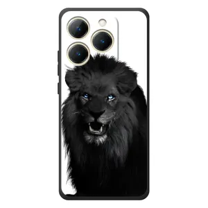 Чехлы с картинками животных RealMe 15T (Черный ЛЕВ)