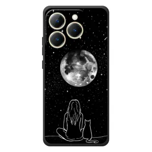 Чохол з малюнком кіт на RealMe 15T (Дівчина з котом)