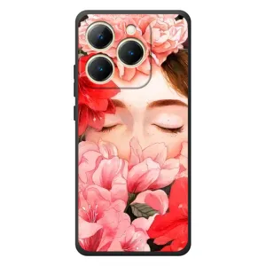 Чехлы (ART) Цветы на RealMe 15T (VPrint) (Глаза в цветах)