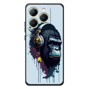 Чехол с Обезьянами RealMe 15T - (AlphaPrint) (Горилла в наушниках)