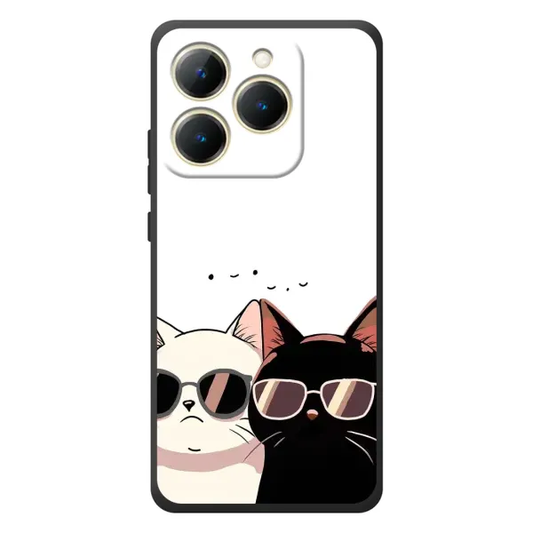 Чохол з принтом «Коти в окулярах» для Realme 15T Чохол з принтом «Коти в окулярах» для Realme 15T