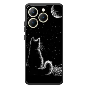 Чехол с принтом для RealMe 15T (AlphaPrint) Модные коты (Котик и луна)
