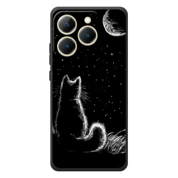 Чохол з принтом «Котик і місяць» для Realme 15T Чохол з принтом «Котик і місяць» для Realme 15T