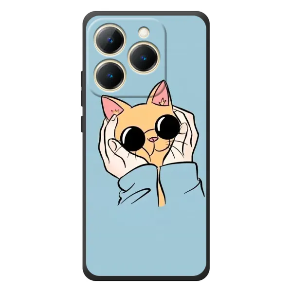 Чохол з принтом «Котик в окулярах» для Realme 15T