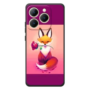 Чехлы с картинкой Лисички для RealMe 15T (VPrint) (Лисичка с розочкой)
